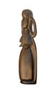 Turkana woman wood sculpture from Kenya isolated Royalty Free Stock Photo