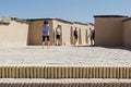 Tourists near the medieval Mausoleum of Khoja Ahmed Yasawi in the city of Turkestan, in southern Kazakhstan