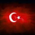 Turkey abstract flag background for creative design. Turkey patriotic vector, template. Turkish flag banner design. Graphic