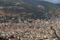 The city of Alanya (Turkey) from a bird\'s eye view. Densely populated city from above.