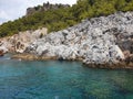 Turkey Alanya, Cliff Below Old Fortress, Cleopatras Beach Royalty Free Stock Photo