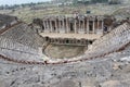 Turkey Amphitheater ruins in ancient city of Hierapolis. Unesco Cultural Heritage Monument, Pamukkale, Turkey contry