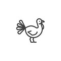 Turkey animal line icon