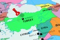Turkey, Ankara - capital city, pinned on political map