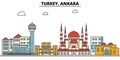 Turkey, Ankara. City skyline architecture . Editable