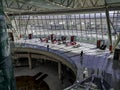 Top view of two floors inside Ankara Esenboga Airport ESB. Airport international terminal