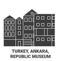 Turkey, Ankara, Republic Museum travel landmark vector illustration