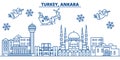 Turkey, Ankara winter city skyline. Merry Christmas, Happy