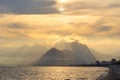 Turkey. Antalya. Mediterranean sea. Sunset Royalty Free Stock Photo