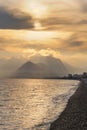 Turkey. Antalya. Mediterranean sea. Sunset Royalty Free Stock Photo