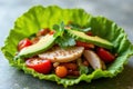Turkey and Avocado Stuffed Lettuce Wraps for Nutritious Meals Royalty Free Stock Photo
