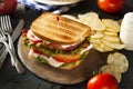 Turkey and Bacon Club Sandwich Royalty Free Stock Photo