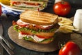 Turkey and Bacon Club Sandwich Royalty Free Stock Photo