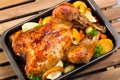 Turkey baked with vegetables and apples