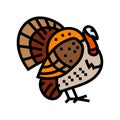 turkey bird autumn season color icon vector illustration