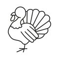 Turkey bird line and glyph icon. Royalty Free Stock Photo