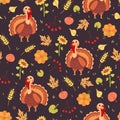 Turkey and harves seamless pattern