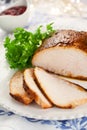 Turkey breast with cranberry sauce Royalty Free Stock Photo