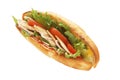 Turkey breast sub sandwich Royalty Free Stock Photo
