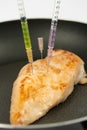 Turkey breast with syringes