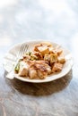 Turkey breasts and potatoes Royalty Free Stock Photo
