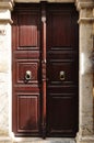 In turkey brown old craftmanship door and cat