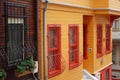 Turkey building exterior. Colorful walls, and windows.