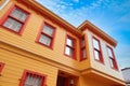 Turkey building exterior. Colorful walls, and windows.