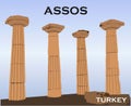 Turkey, Canakkale Assos ancient city and Athena Temple in Behramkale, Ayvacik. Ariston`s philosophy school, port city