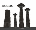 Turkey, Canakkale Assos ancient city and Athena Temple in Behramkale, Ayvacik. Ariston`s philosophy school, port city