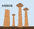 Turkey, Canakkale Assos ancient city and Athena Temple in Behramkale, Ayvacik. Ariston`s philosophy school, port city