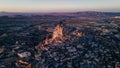 Turkey. Cappadocia. aerial View on rock-castle of Uchisar castle at a sunset