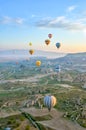 TURKEY, CAPPADOCIA, BALLOONS Royalty Free Stock Photo