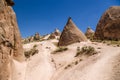 Turkey, Cappadocia. Beautiful mountain landscape with pillars of weathering in the valley Devrent