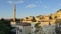 The minaret with its mosque in Mustafapasa, Turkey Royalty Free Stock Photo