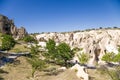 Turkey, Cappadocia. Scenic view of the cave monastery complex Open Air Museum of the National Park Goreme Royalty Free Stock Photo