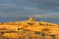 Turkey. Cappadocia. View on rock-castle of Uchisar Royalty Free Stock Photo