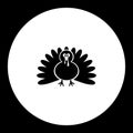 Turkey cartoon simple silhouette black icon eps10