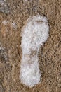 Turkey, Central Anatolia, footprint, shoe, salt, crystal, Lake Tuz, Tuz Golu, Salt Lake, footprints, salty, mineral