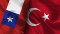 Turkey and Chile Realistic Flag Ã¢â¬â Fabric Texture Illustration