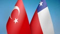 Turkey and Chile two flags