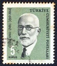 TURKEY - CIRCA 1964: A stamp printed in Turkey shows Islamist philosopher and author Ismail Hakki Izmirli, circa 1964.