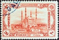 TURKEY - CIRCA 1913: A stamp printed in Turkey shows Selimiye Mosque, Edirne, circa 1913.