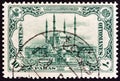 TURKEY - CIRCA 1913: A stamp printed in Turkey shows Selimiye Mosque, Edirne, circa 1913. Royalty Free Stock Photo