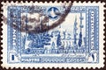 TURKEY - CIRCA 1914: A stamp printed in Turkey shows the Blue Mosque, circa 1914.