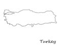 Turkey country borders shape contour