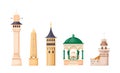 Turkey country buildings landmarks. Beyazit, tower, Maiden Tower, Egyptian obelisk in Istanbul. Famous landmark Galata tower