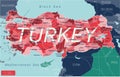 Turkey country detailed editable map