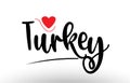 Turkey country text typography logo icon design