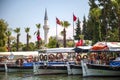 TURKEY, DALYAN, MUGLA - JULY 19, 2014: Touristic River Boats